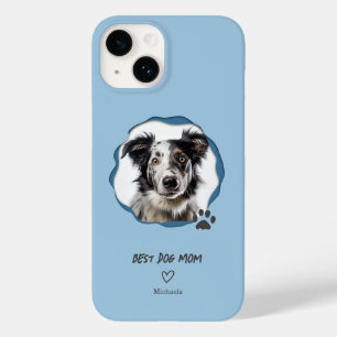 Moderne beste Hundemutter in Blau Ein Foto Case-Mate iPhone 14 Hülle