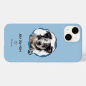Moderne beste Hundemutter in Blau Ein Foto Case-Mate iPhone Hülle (Rückseite (Horizontal))