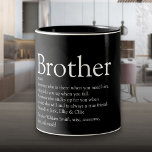 Moderne, beste je erweiterte Definition Zweifarbige Tasse<br><div class="desc">Moderne beste je Bruder Definition Zwei-Tone-Kaffee-Tasse. Personalisieren Sie für Ihren speziellen Bruder (groß oder klein),  um ein einzigartiges Geschenk zu schaffen. Eine perfekte Art,  ihm zu zeigen,  wie phantastisch er jeden Tag ist. Entwickelt von Thisisnotme©</div>