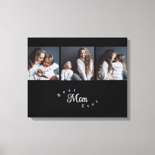 Moderne Beste Mama Aller Elegante Schrift Schwarz Leinwanddruck