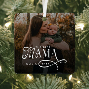 Moderne Beste Mama Aller Foto-Muttertagsgeschenke Ornament Aus Metall
