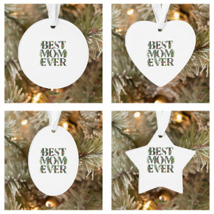 Moderne Beste Mama Allerliebste Blumen Und Grüne P Ornament