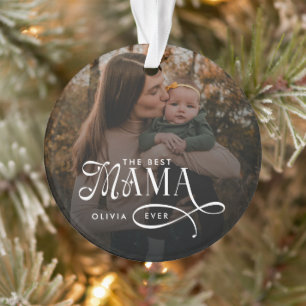 Moderne Beste Mama Ever Foto Muttertagsgeschenke Ornament