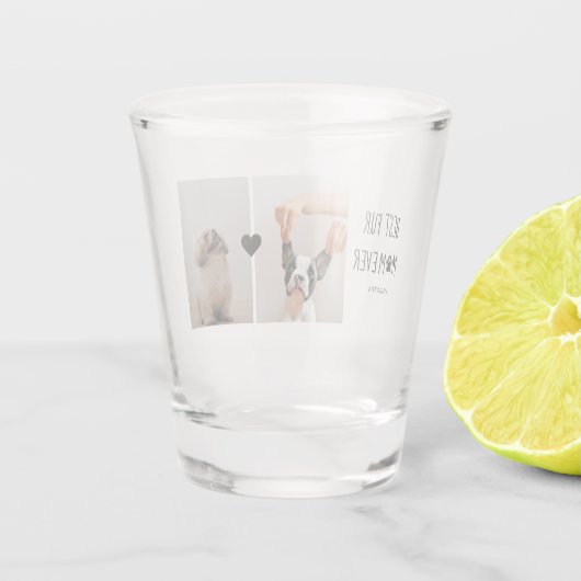 Moderne, beste Mama für alle Zeiten | Hundebahn Fo Schnapsglas (Rückseite)