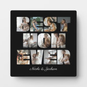Moderne beste Mama je 11 Fotos Collage Black Fotoplatte (Vorderseite)