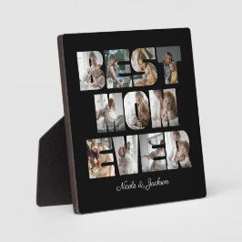 Moderne beste Mama je 11 Fotos Collage Black Fotoplatte