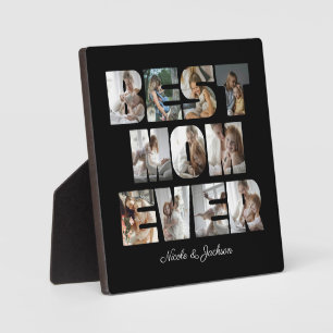 Moderne beste Mama je 11 Fotos Collage Black Fotoplatte