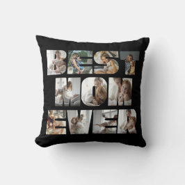 Moderne beste Mama je 11 Fotos Collage Black Kissen