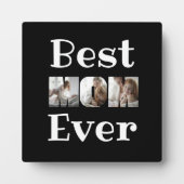 Moderne beste Mama je 3 Fotos Collage Black Fotoplatte (Vorderseite)