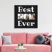 Moderne beste Mama je 3 Fotos Collage Black Leinwanddruck (Insitu (Wohnzimmer))