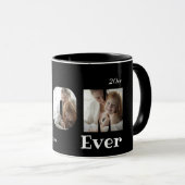 Moderne beste Mama je 3 Fotos Collage Black Tasse (VorderseiteRechts)