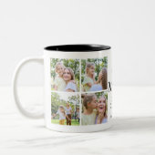 Moderne beste Mama je 8 FotoCollage Personalisiert Zweifarbige Tasse (Links)