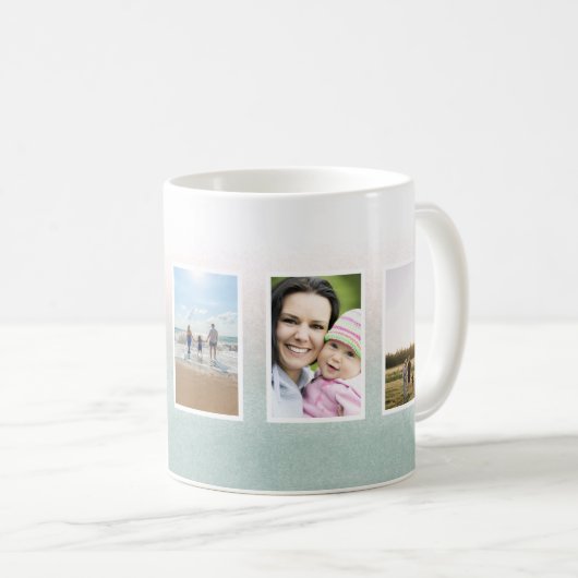 Moderne Beste Mama je Blumenfoto Collage Kaffeetasse (VorderseiteRechts)