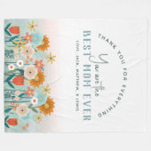 Moderne beste Mama je Blumenmüttertag Fleecedecke (Vorderseite (Horizontal))