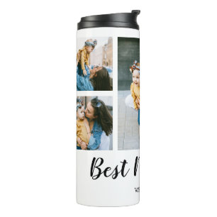 Moderne beste Mama je Foto Collage Geschenk für M Thermosbecher