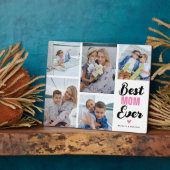 Moderne beste Mama je Foto Grid Keepake Geschenk Fotoplatte (Seite)