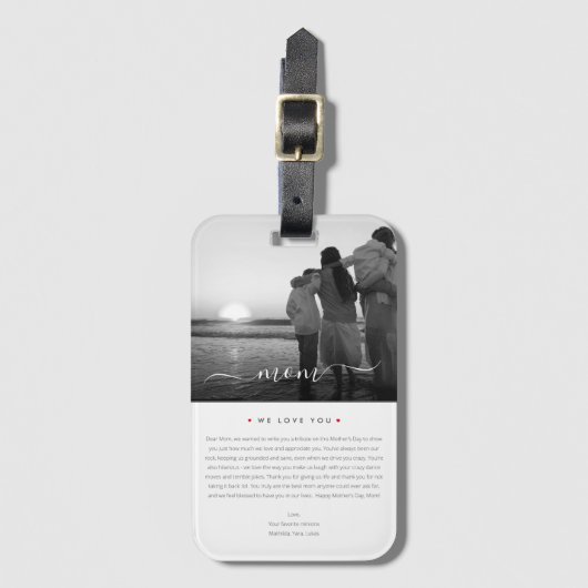 Moderne beste Mama je Foto Single Mama Frauen Gepäckanhänger (Vorderseite Vertikal)