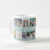 Moderne Beste Mama je FotoCollage & Name/s Kaffeetasse (Vorderseite Links)