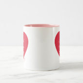 Moderne beste Mama je Herzname | Editierbare Farbe Zweifarbige Tasse (Mittel)