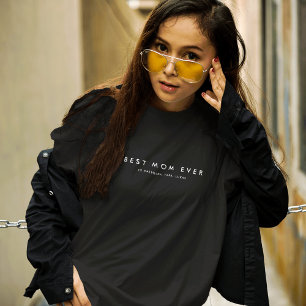 Moderne beste Mama je Individuelle Name Schwarz T-Shirt