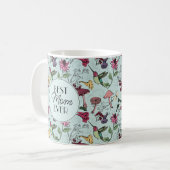 Moderne beste Mama je Minze Flora Hummingbird Kaffeetasse (Vorderseite Links)
