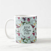 Moderne beste Mama je Minze Flora Hummingbird Kaffeetasse (Links)