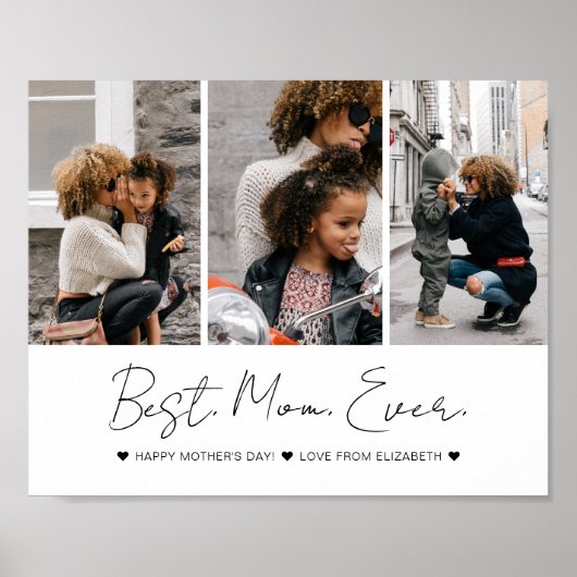 Moderne beste Mama je Muttertag 3 FotoCollage Poster (Vorne)