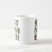 Moderne beste Mama je Niedliche Blume und grüne Pf Kaffeetasse (Mittel)