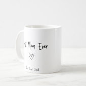 Moderne beste Mama je und Kinder Namensschrift Zwe Kaffeetasse (Vorderseite Links)