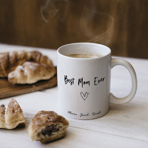 Moderne beste Mama je und Kinder Namensschrift Zwe Kaffeetasse
