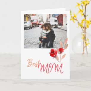 Moderne beste Mutter Foto Wasserfarbe Rose Karte