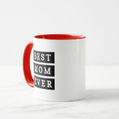 Moderne, beste Mutter, schwarz und weiß rot Tasse (Vorderseite Links)