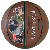 Moderne Beste Vater Vater 3 FotoCollage Basketball (Vertikal)