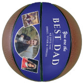 Moderne Beste Vater Vater 3 FotoCollage Basketball (Vertikal)