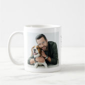 Moderne "Bester Hundedaddy" Pfote im Herzen 2-Foto Kaffeetasse (Links)