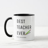 Moderne 'Bester Lehrer überhaupt' Personalisiert Tasse (Links)