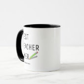 Moderne 'Bester Lehrer überhaupt' Personalisiert Tasse (Vorderseite Links)