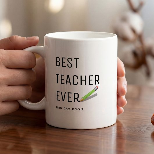 Moderne 'Bester Lehrer überhaupt' Personalisiert Tasse