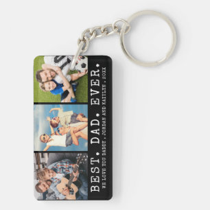 Moderne BESTER VATER ALLEZEIT 3 Fotos Personalisie Schlüsselanhänger