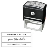 Moderne, bestickte, stylische Schrift Save the Dat Permastempel (Beispiel)