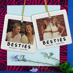 Moderne Besties Beste Freunde BFF Selfie-Foto Keramikornament