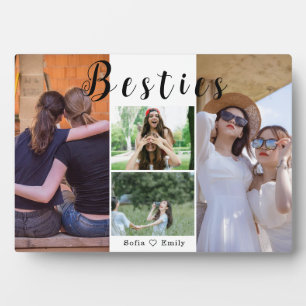 Moderne Besties BESTE FREUNDIN 4-Foto Collage Plaq Fotoplatte