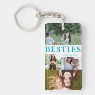 Moderne Besties FotoCollage - Niedliche und maßges Schlüsselanhänger