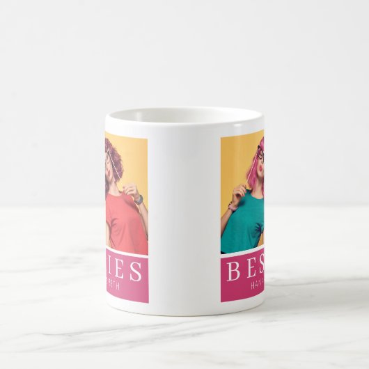 Moderne Besties Freundschaft Keepake Foto Kaffeetasse (Mittel)