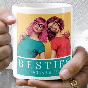 Moderne Besties Freundschaft Keepake Foto Kaffeetasse