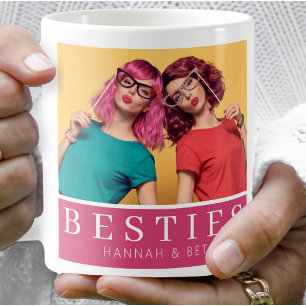 Moderne Besties Freundschaft Keepake Foto Kaffeetasse