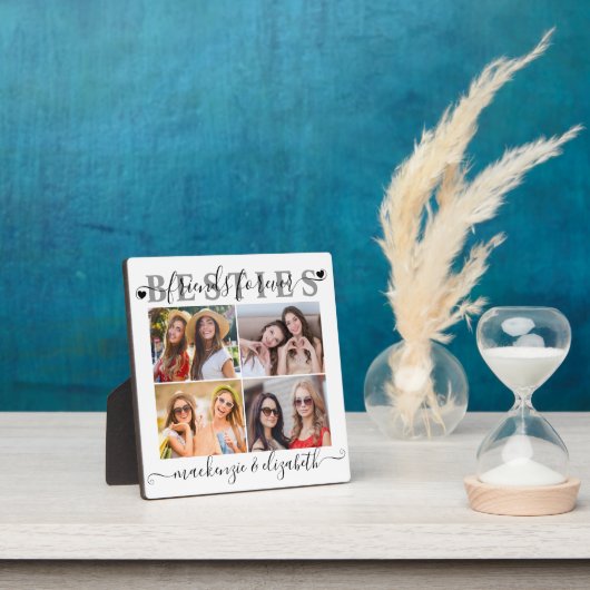 Moderne BESTIES Friends Forever Chic Script 4 Foto Fotoplatte (InSitu)