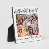 Moderne BESTIES Friends Forever Chic Script 4 Foto Fotoplatte (Vorderseite)