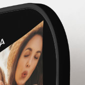 Moderne Besties Schwarzes Foto Collagen beste Freu Pickleball Schläger (Linke Seite)