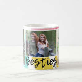 Moderne Besties Typografie 3 FotoCollage Kaffeetasse